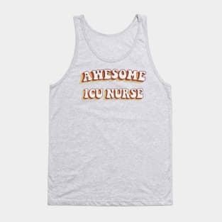 Awesome ICU Nurse - Groovy Retro 70s Style Tank Top